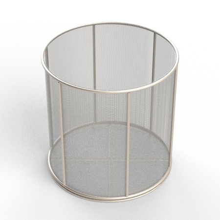Anysizebasket Round Wire Mesh Basket: 12Dia. x 12H, 304 SS, 1/4 Rod Frame, No Handles, Mesh: 8 x .047 TMT-120RND120-N08S